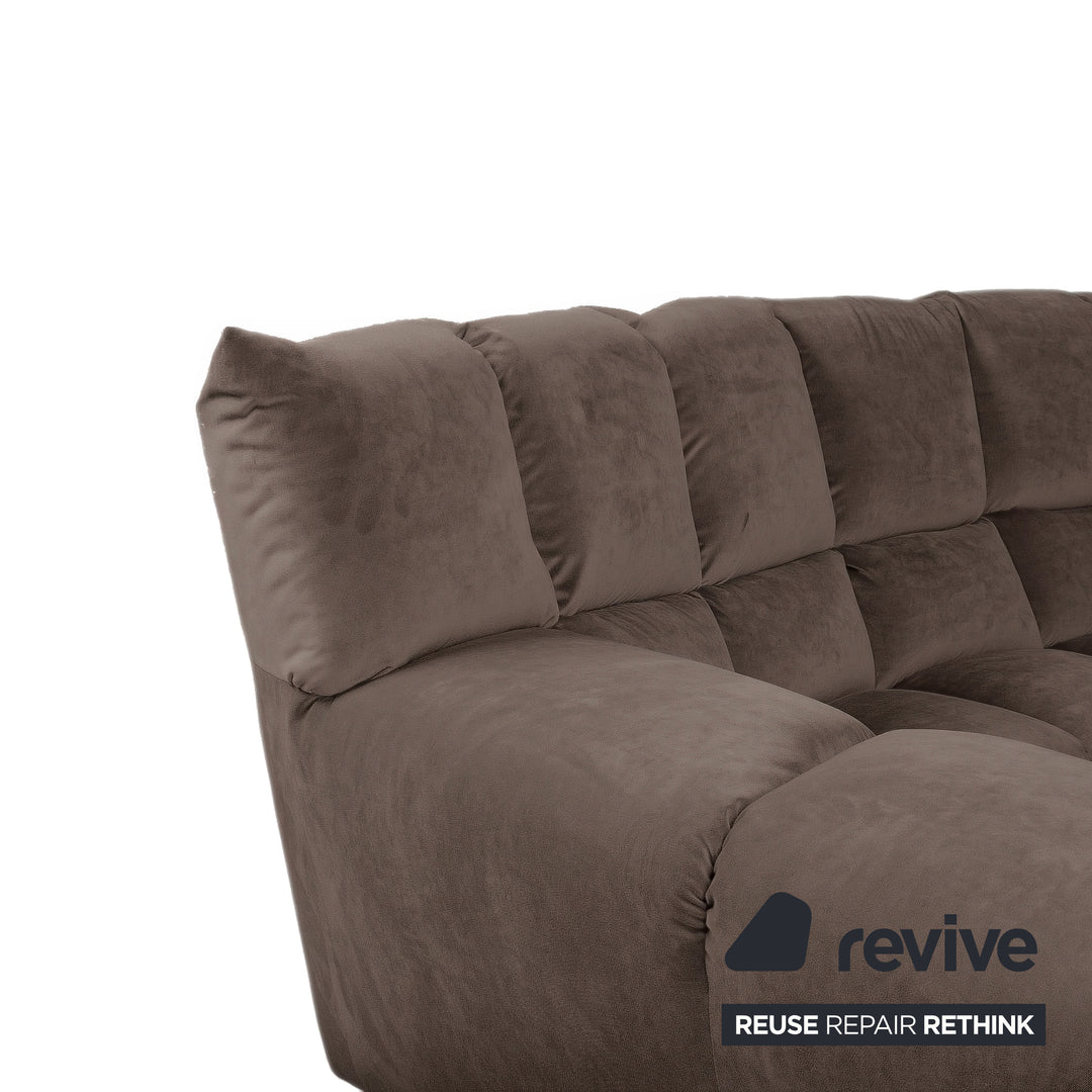 Bretz Cloud 7 Ecksofa Dreisitzer Sofa Couch Velours Stoff Dunkelbraun Espresso Neubezug MELIA FR 819