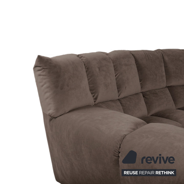Bretz Cloud 7 Ecksofa Dreisitzer Sofa Couch Velours Stoff Dunkelbraun Espresso Neubezug MELIA FR 819