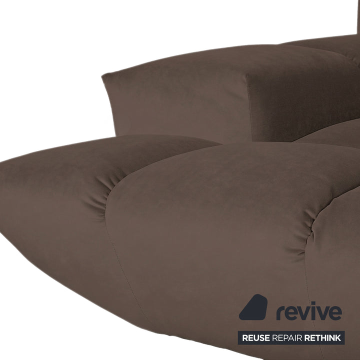 Bretz Cloud 7 Ecksofa Dreisitzer Sofa Couch Velours Stoff Dunkelbraun Espresso Neubezug MELIA FR 819