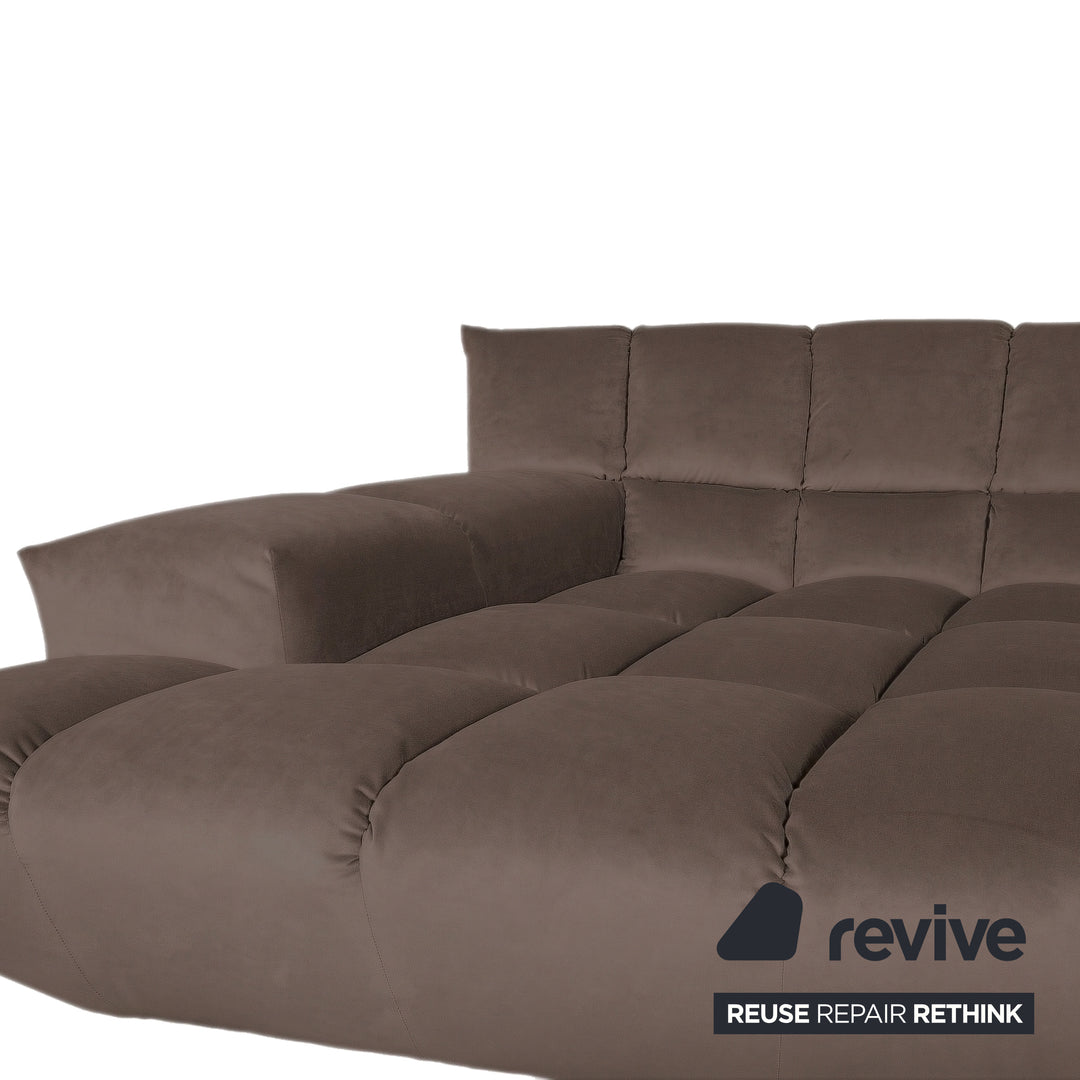 Bretz Cloud 7 Ecksofa Dreisitzer Sofa Couch Velours Stoff Dunkelbraun Espresso Neubezug MELIA FR 819