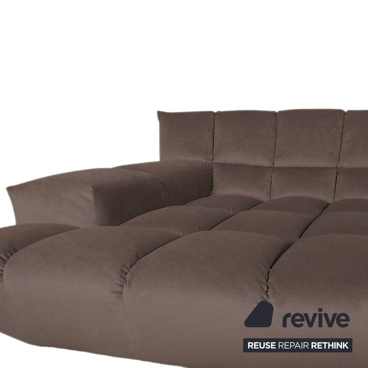 Bretz Cloud 7 Ecksofa Dreisitzer Sofa Couch Velours Stoff Dunkelbraun Espresso Neubezug MELIA FR 819