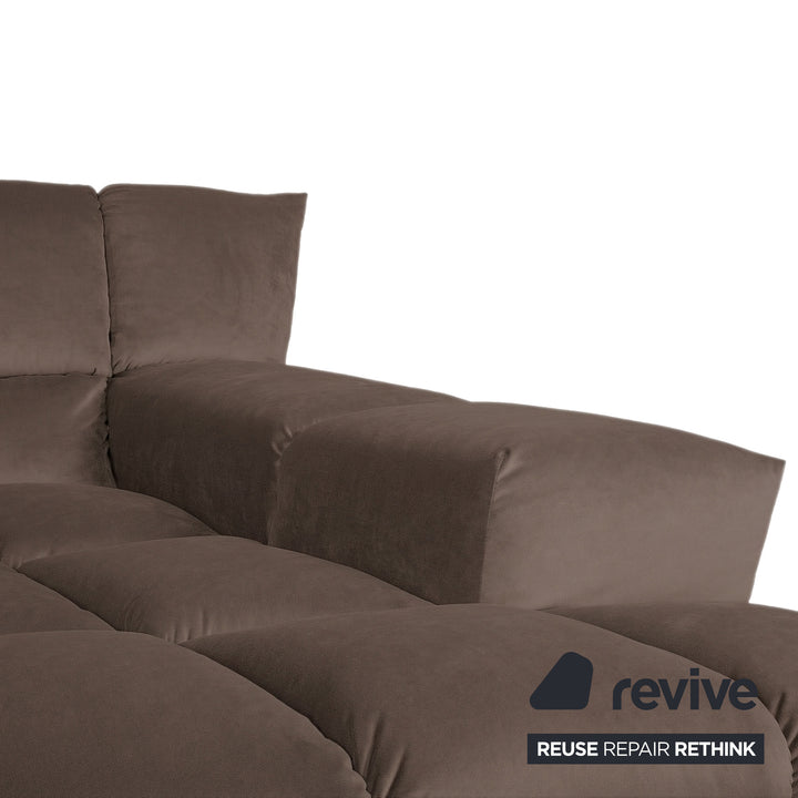 Bretz Cloud 7 Ecksofa Dreisitzer Sofa Couch Velours Stoff Dunkelbraun Espresso Neubezug MELIA FR 819
