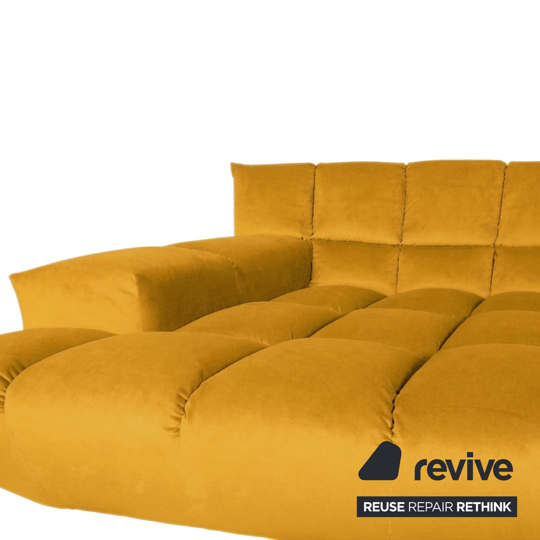 Bretz Cloud 7 Ecksofa Dreisitzer Sofa Couch Velours Stoff Gelb Neubezug MELIA FR 822
