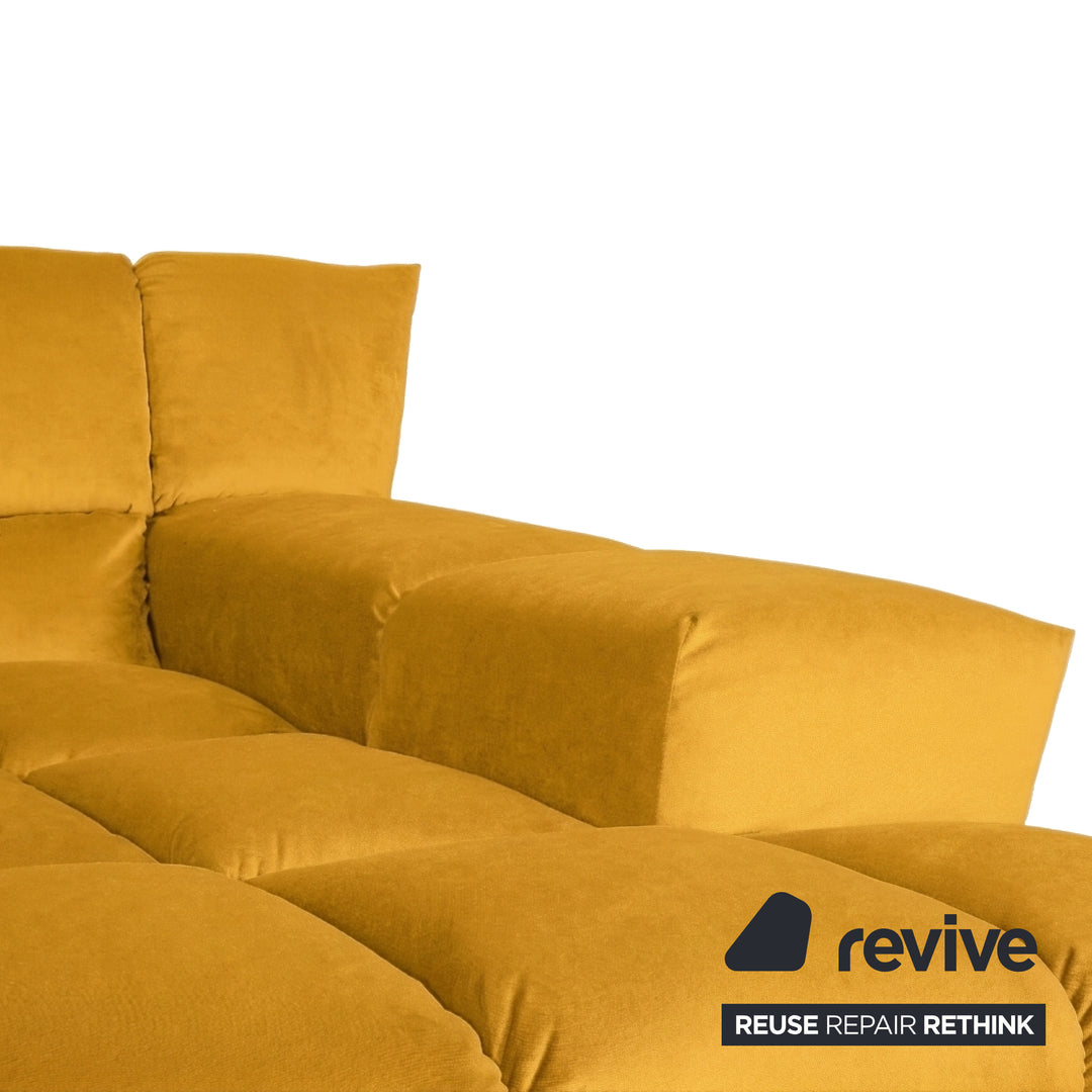 Bretz Cloud 7 Ecksofa Dreisitzer Sofa Couch Velours Stoff Gelb Neubezug MELIA FR 822