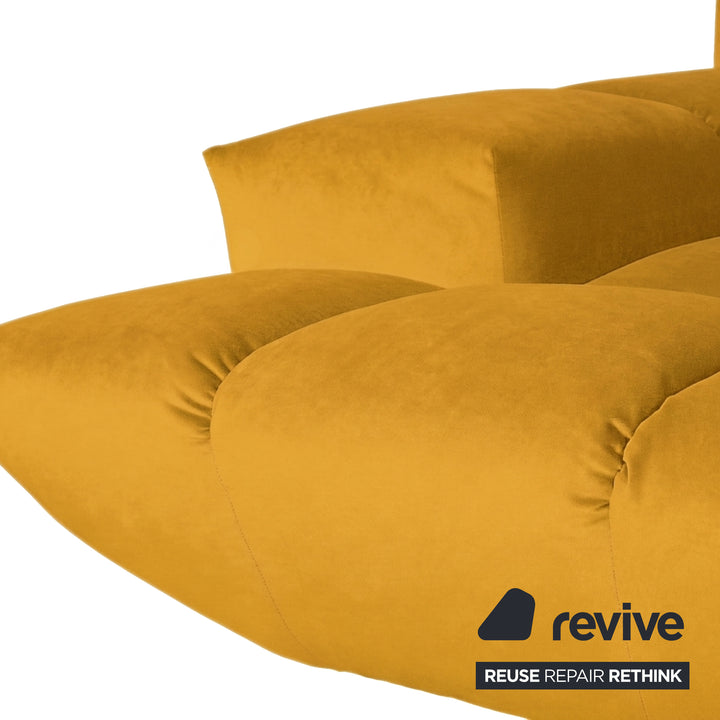 Bretz Cloud 7 Ecksofa Dreisitzer Sofa Couch Velours Stoff Gelb Neubezug MELIA FR 822