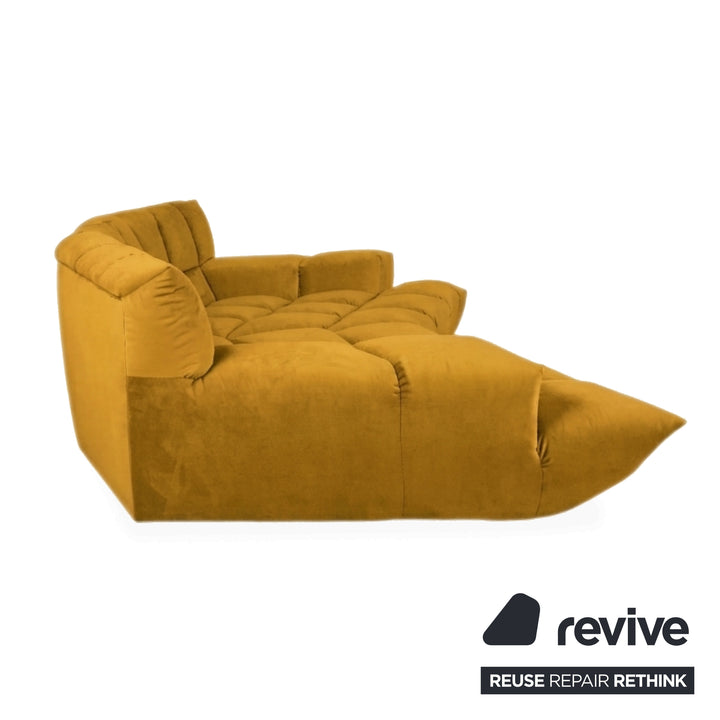 Bretz Cloud 7 Ecksofa Dreisitzer Sofa Couch Velours Stoff Gelb Neubezug MELIA FR 822