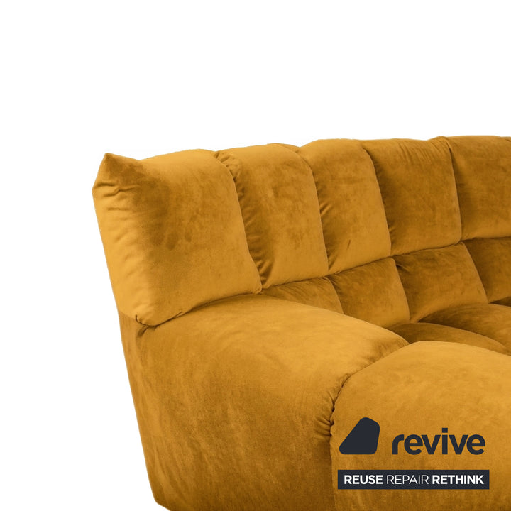 Bretz Cloud 7 Ecksofa Dreisitzer Sofa Couch Velours Stoff Gelb Neubezug MELIA FR 822