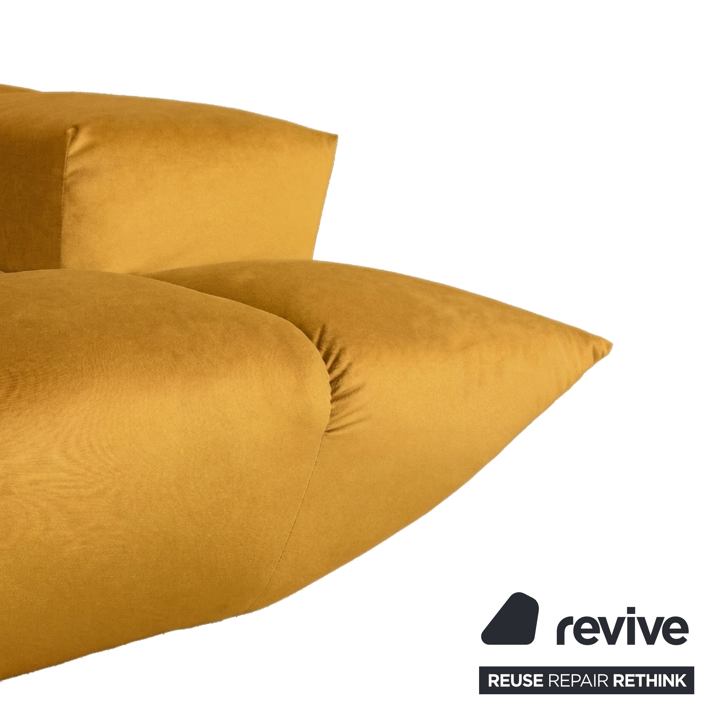 Bretz Cloud 7 Ecksofa Dreisitzer Sofa Couch Velours Stoff Gelb Neubezug MELIA FR 822