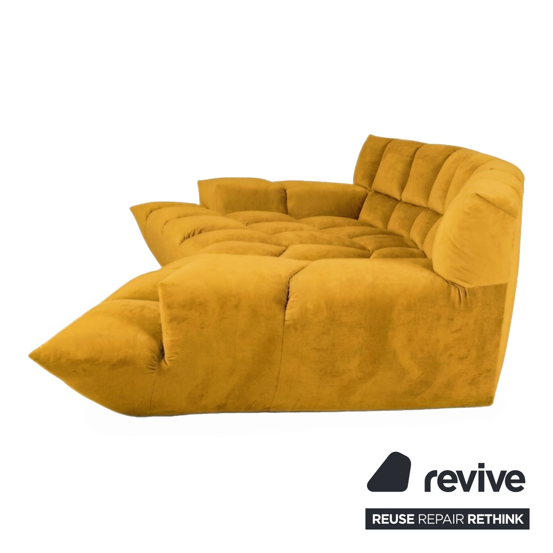 Bretz Cloud 7 Ecksofa Dreisitzer Sofa Couch Velours Stoff Gelb Neubezug MELIA FR 822