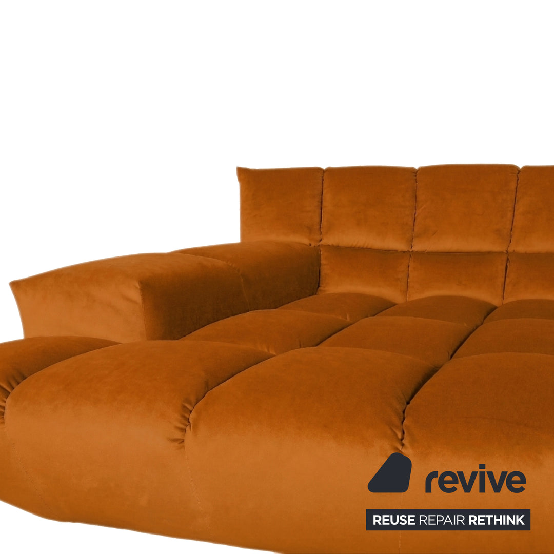 Bretz Cloud 7 Ecksofa Dreisitzer Sofa Couch Velours Stoff Gelb Orange Neubezug MELIA FR 823