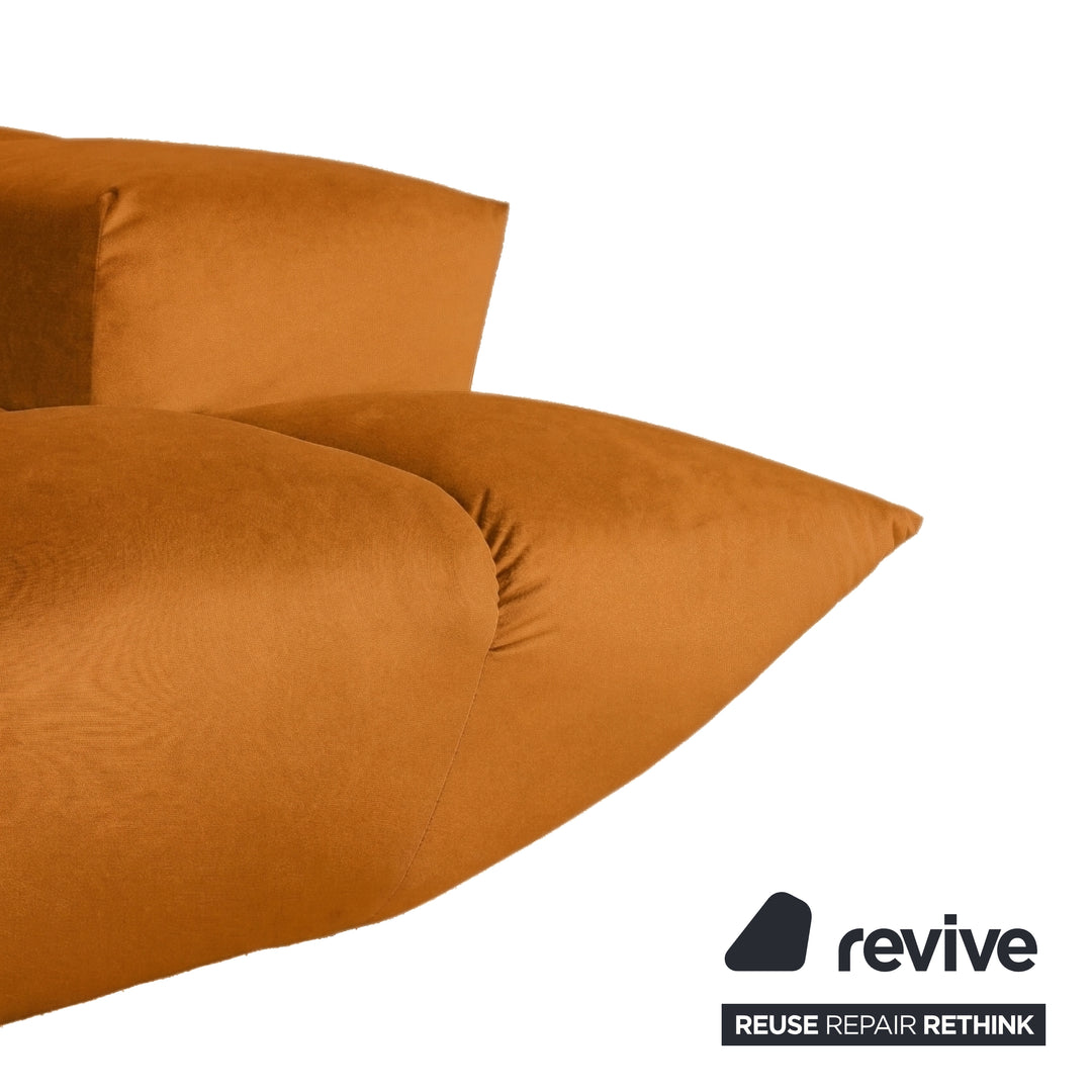 Bretz Cloud 7 Ecksofa Dreisitzer Sofa Couch Velours Stoff Gelb Orange Neubezug MELIA FR 823