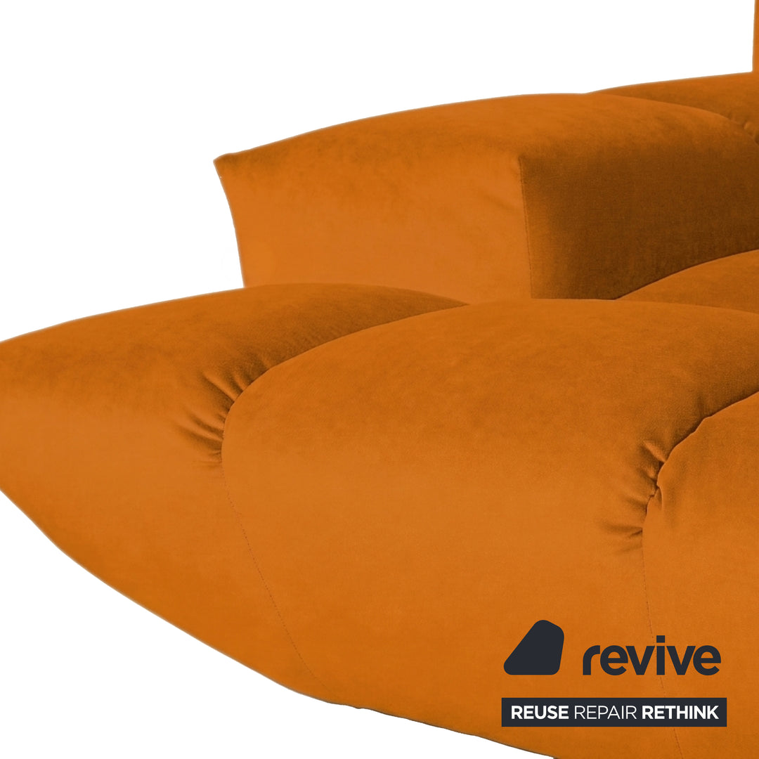Bretz Cloud 7 Ecksofa Dreisitzer Sofa Couch Velours Stoff Gelb Orange Neubezug MELIA FR 823