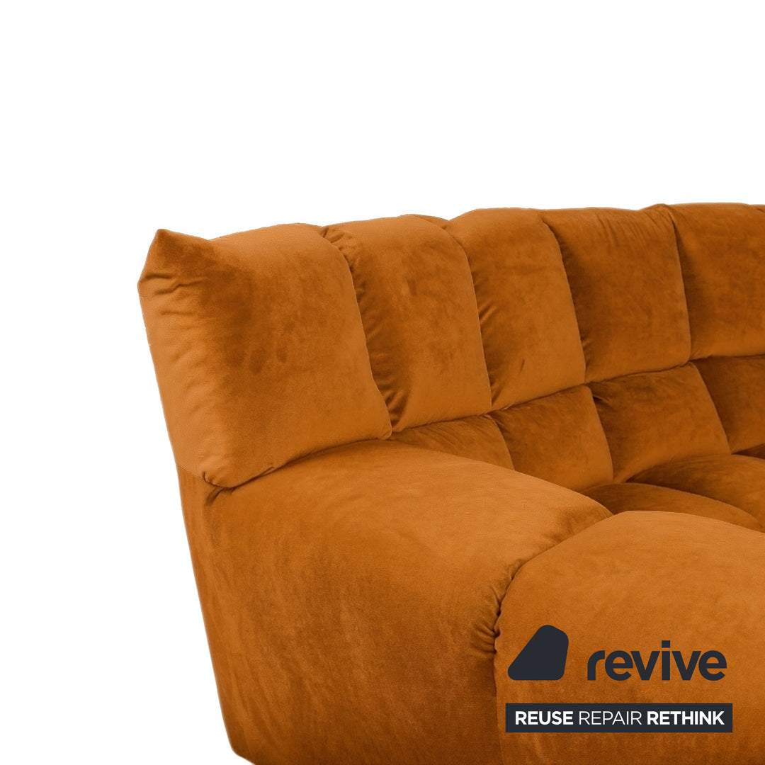 Bretz Cloud 7 Ecksofa Dreisitzer Sofa Couch Velours Stoff Gelb Orange Neubezug MELIA FR 823