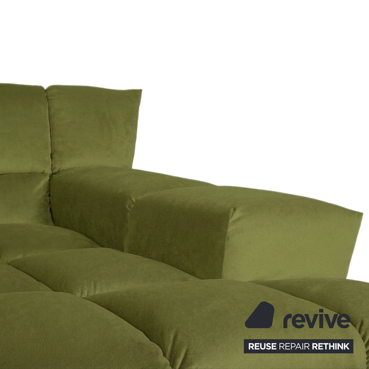 Bretz Cloud 7 Ecksofa Dreisitzer Sofa Couch Velours Stoff Grün Neubezug MELIA FR 829