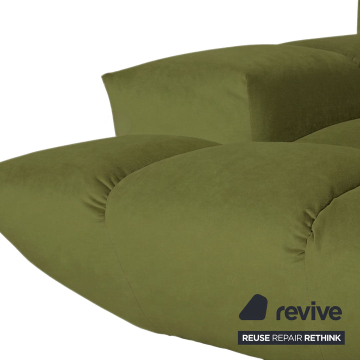 Bretz Cloud 7 Ecksofa Dreisitzer Sofa Couch Velours Stoff Grün Neubezug MELIA FR 829