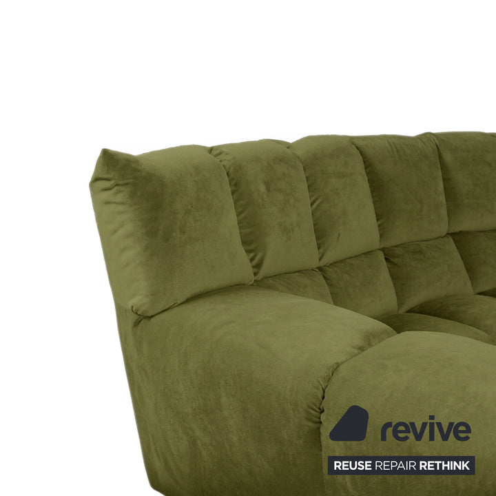 Bretz Cloud 7 Ecksofa Dreisitzer Sofa Couch Velours Stoff Grün Neubezug MELIA FR 829