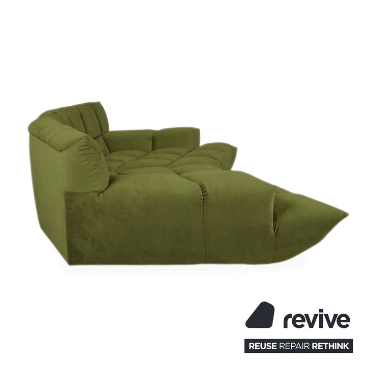 Bretz Cloud 7 Ecksofa Dreisitzer Sofa Couch Velours Stoff Grün Neubezug MELIA FR 829