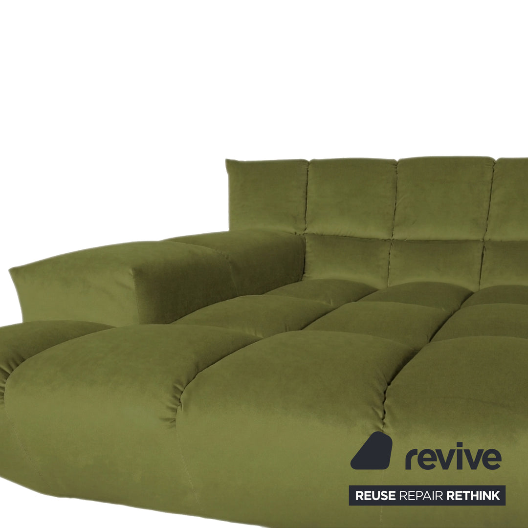 Bretz Cloud 7 Ecksofa Dreisitzer Sofa Couch Velours Stoff Grün Neubezug MELIA FR 829