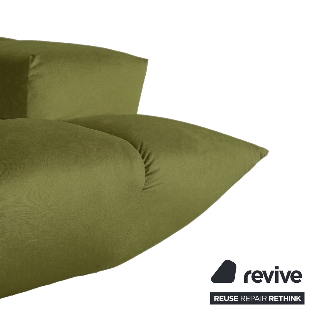Bretz Cloud 7 Ecksofa Dreisitzer Sofa Couch Velours Stoff Grün Neubezug MELIA FR 829