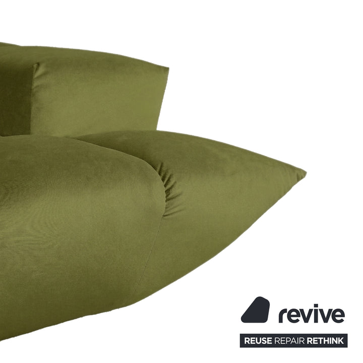 Bretz Cloud 7 Ecksofa Dreisitzer Sofa Couch Velours Stoff Grün Neubezug MELIA FR 829