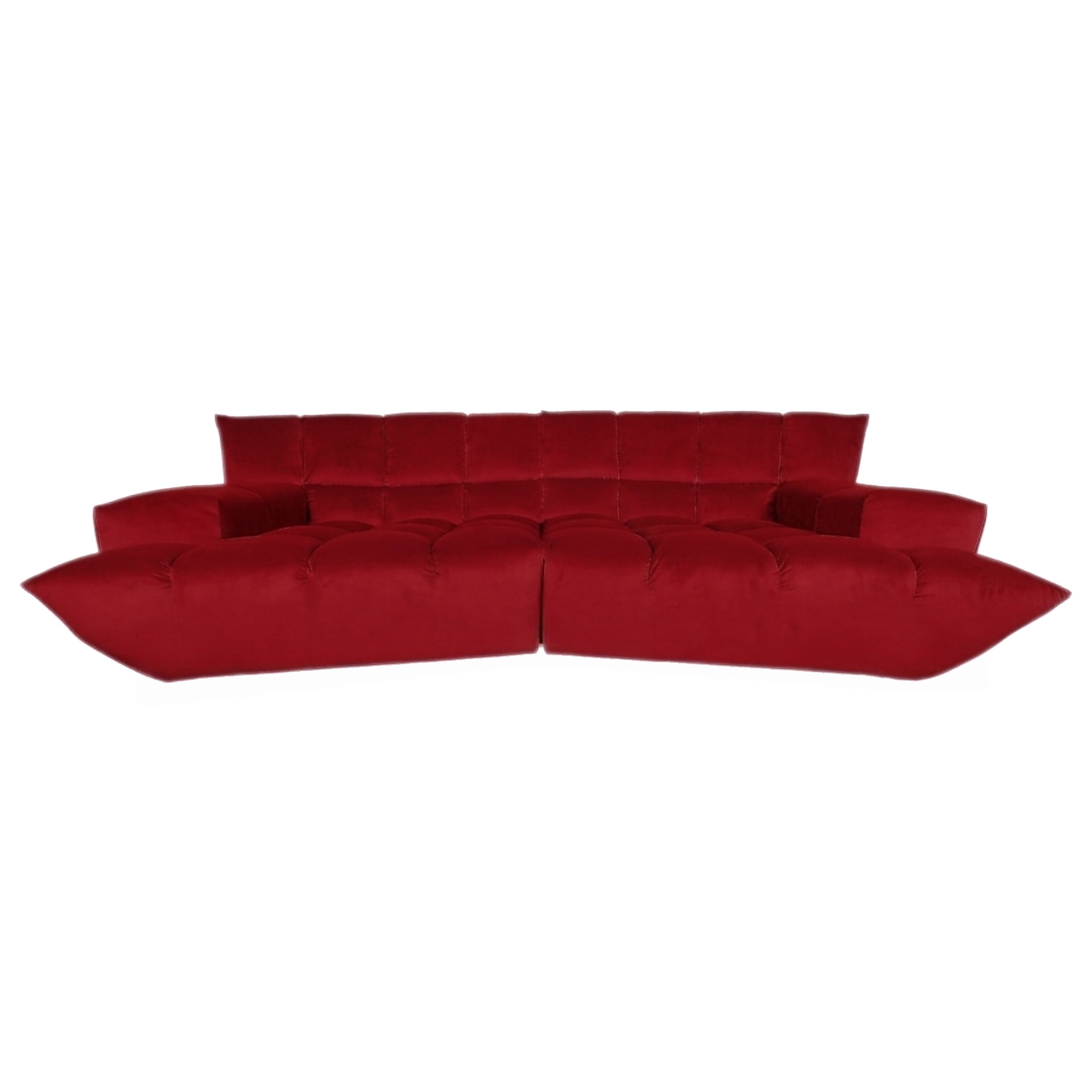 Bretz Cloud 7 Ecksofa Dreisitzer Sofa Couch Velours Stoff Rot Neubezug MELIA FR 850