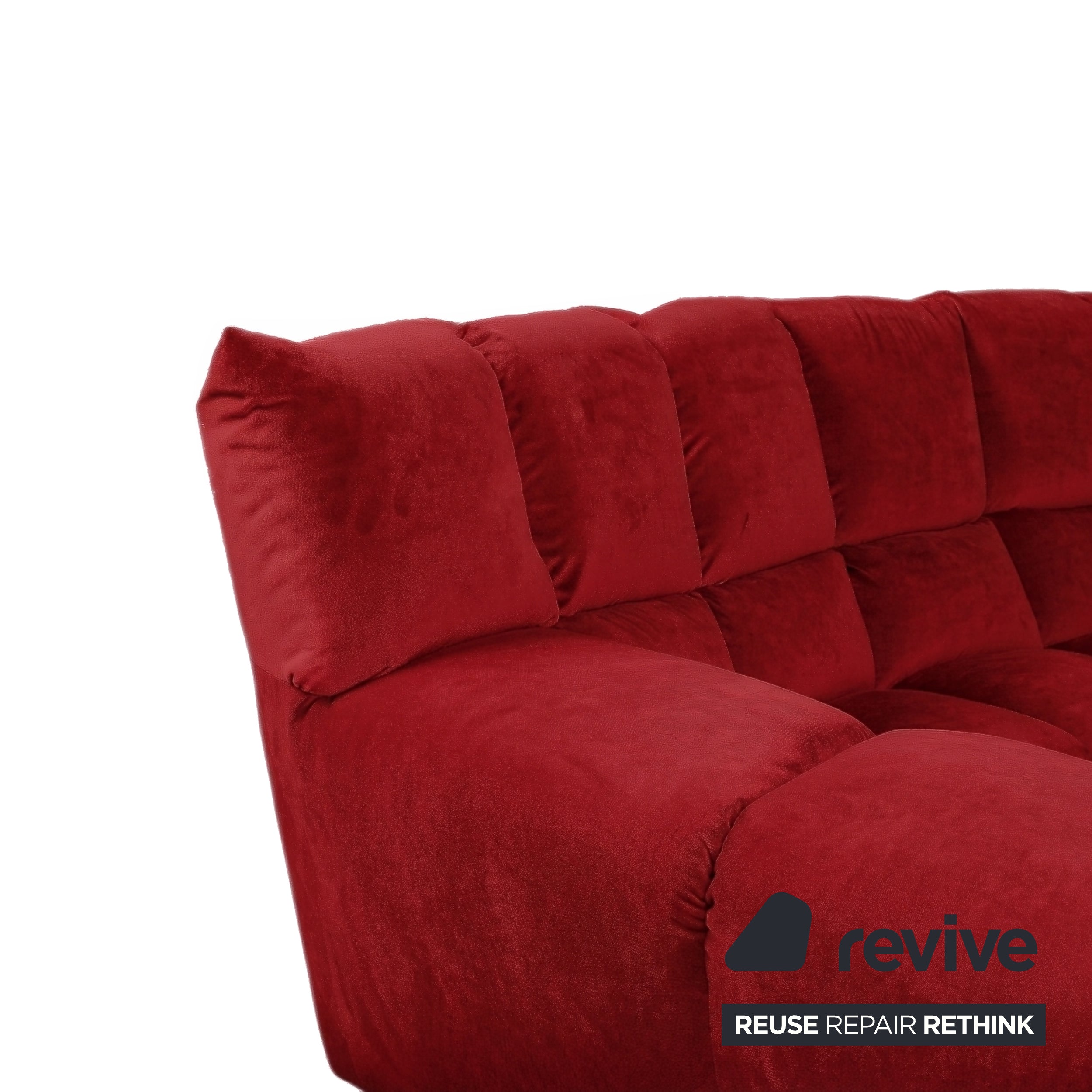 Bretz Cloud 7 Ecksofa Dreisitzer Sofa Couch Velours Stoff Rot Neubezug MELIA FR 850