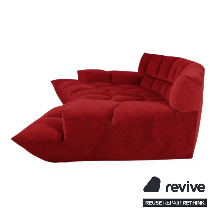 Bretz Cloud 7 Ecksofa Dreisitzer Sofa Couch Velours Stoff Rot Neubezug MELIA FR 850