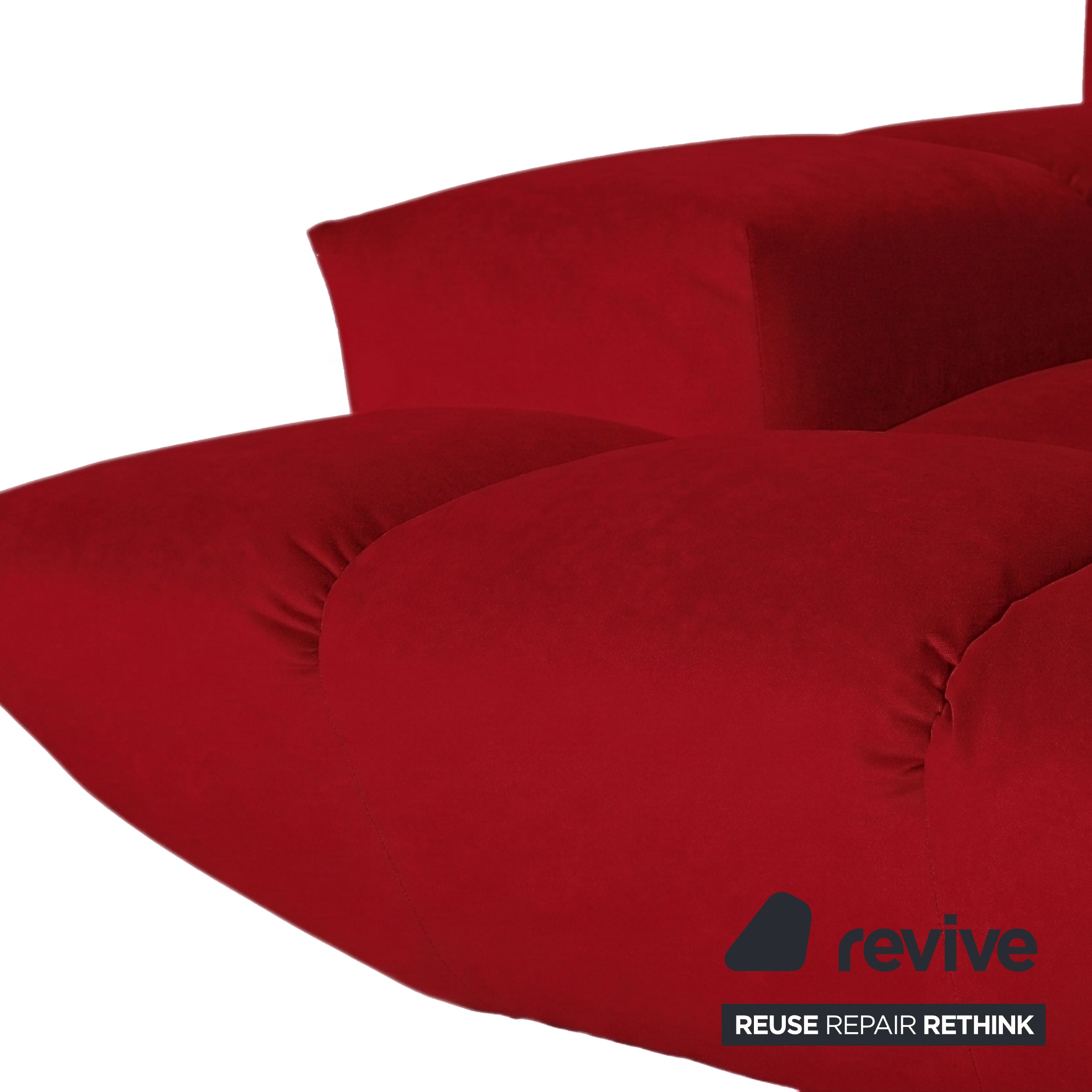 Bretz Cloud 7 Ecksofa Dreisitzer Sofa Couch Velours Stoff Rot Neubezug MELIA FR 850