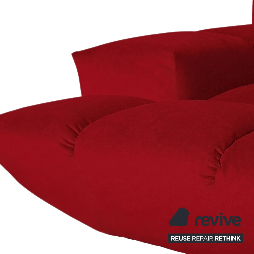Bretz Cloud 7 Ecksofa Dreisitzer Sofa Couch Velours Stoff Rot Neubezug MELIA FR 850