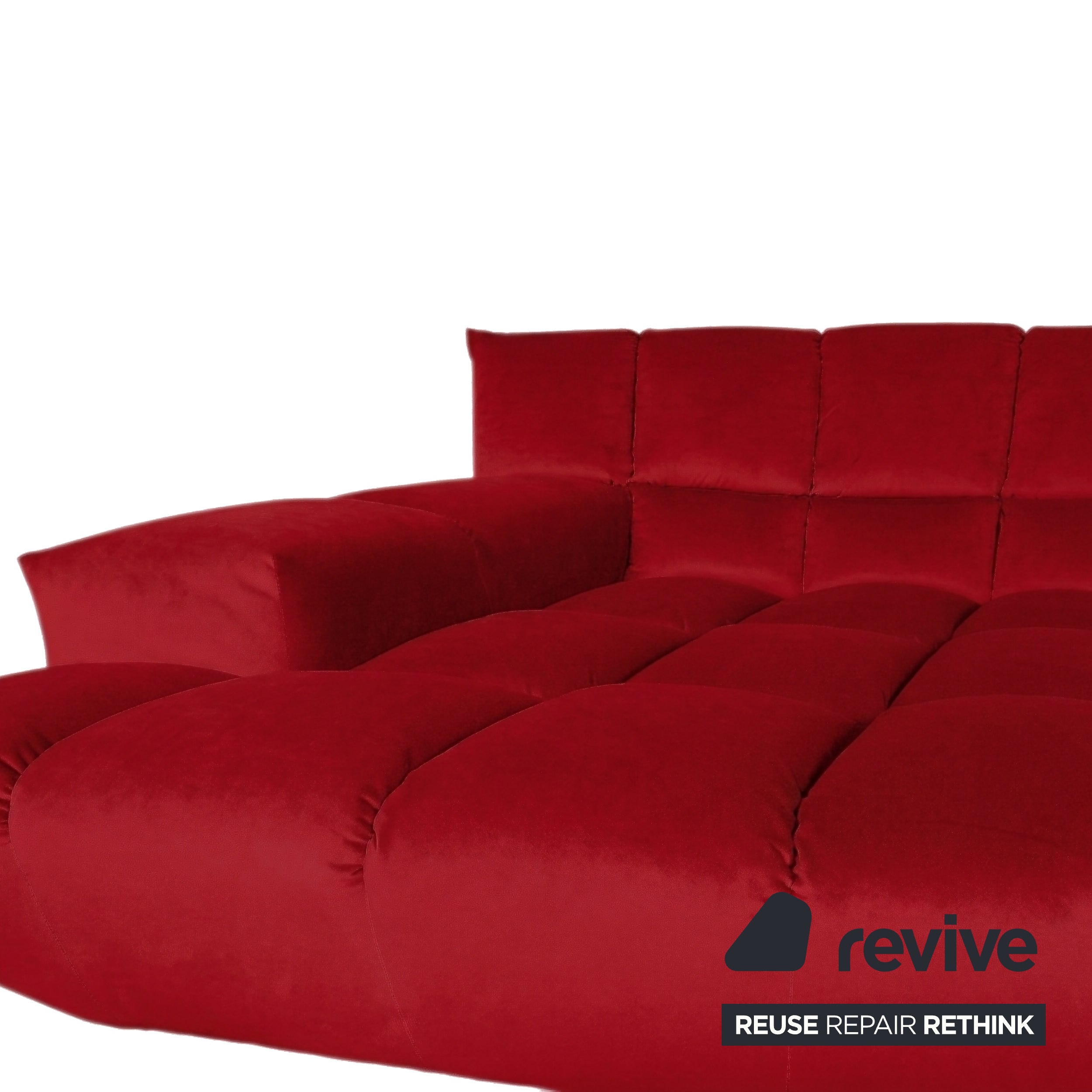 Bretz Cloud 7 Ecksofa Dreisitzer Sofa Couch Velours Stoff Rot Neubezug MELIA FR 850