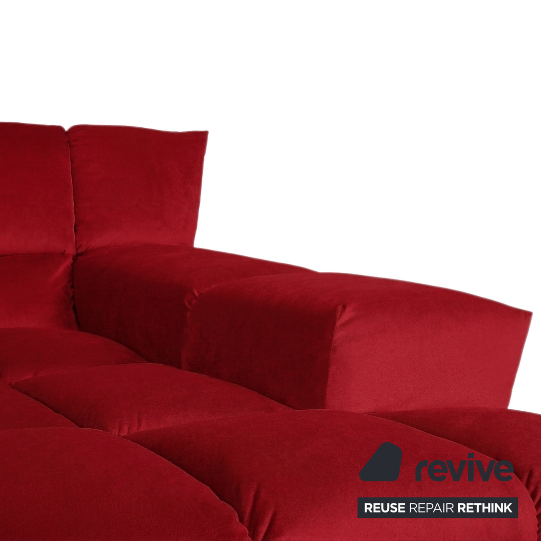 Bretz Cloud 7 Ecksofa Dreisitzer Sofa Couch Velours Stoff Rot Neubezug MELIA FR 850