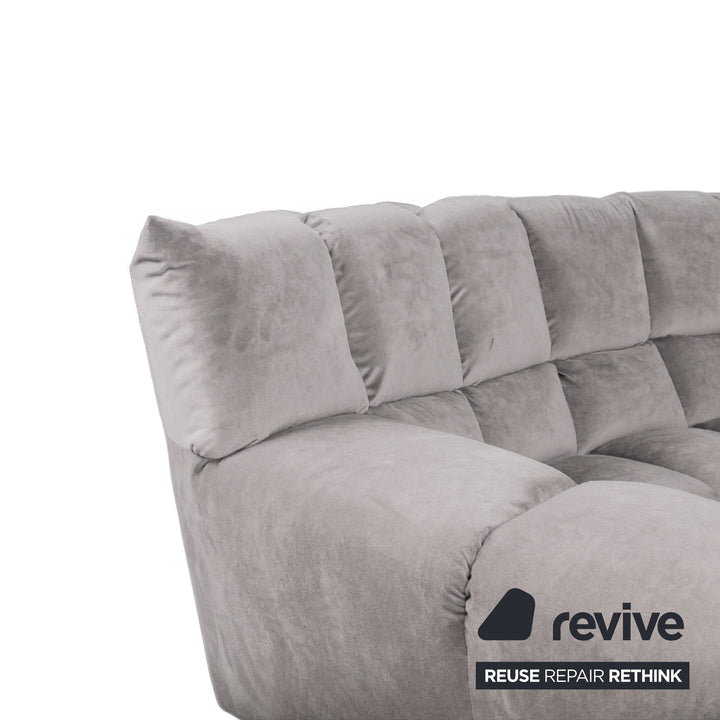 Bretz Cloud 7 Ecksofa Dreisitzer Sofa Couch Velours Stoff Weiß Neubezug MELIA FR 803
