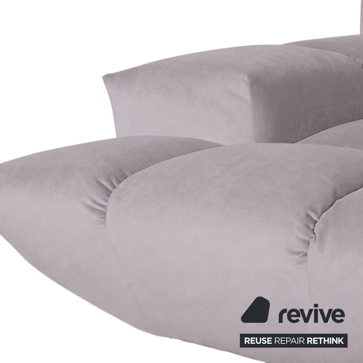 Bretz Cloud 7 Ecksofa Dreisitzer Sofa Couch Velours Stoff Weiß Neubezug MELIA FR 803