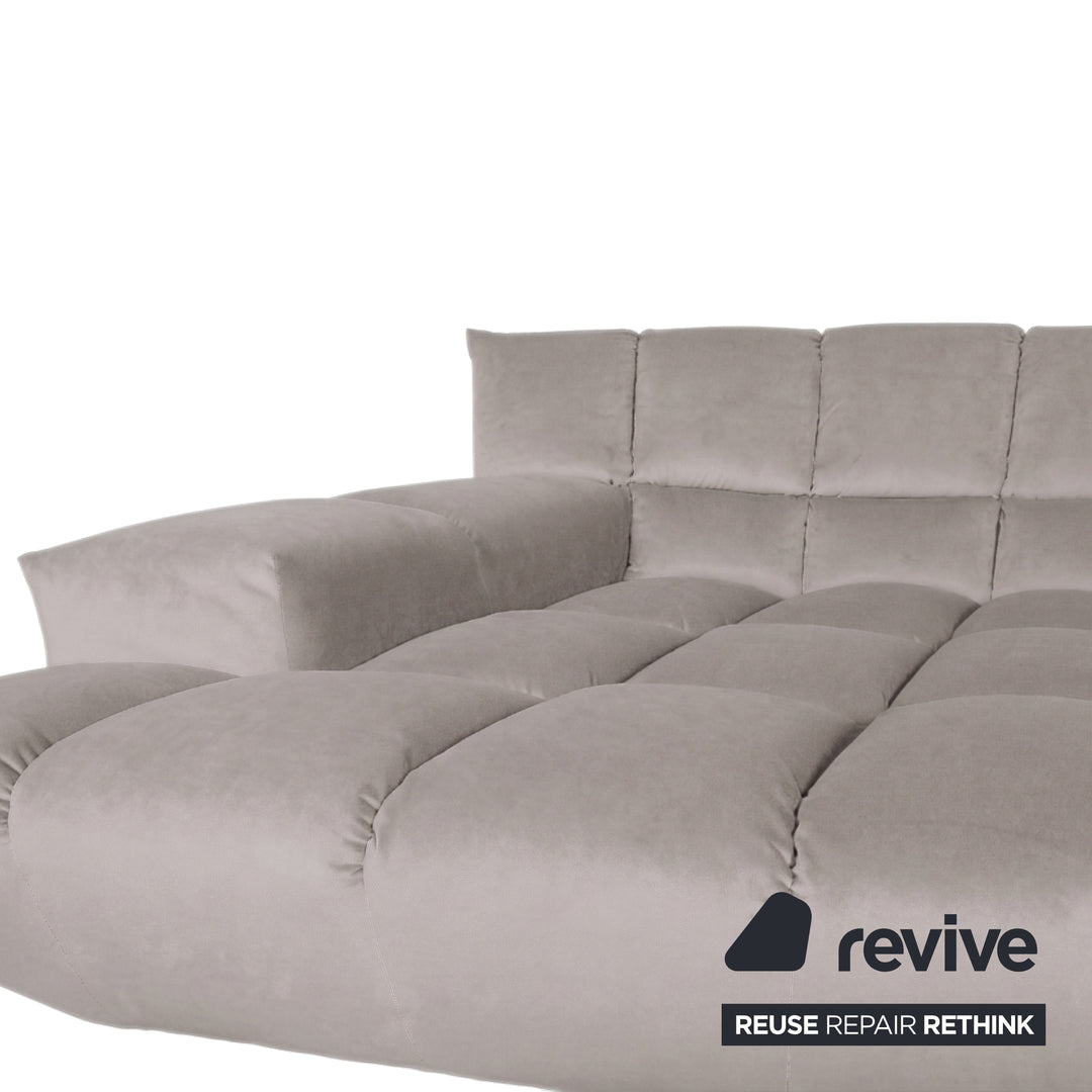 Bretz Cloud 7 Ecksofa Dreisitzer Sofa Couch Velours Stoff Weiß Neubezug MELIA FR 803