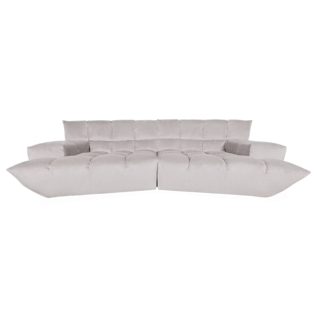 Bretz Cloud 7 Ecksofa Dreisitzer Sofa Couch Velours Stoff Weiß Neubezug MELIA FR 803