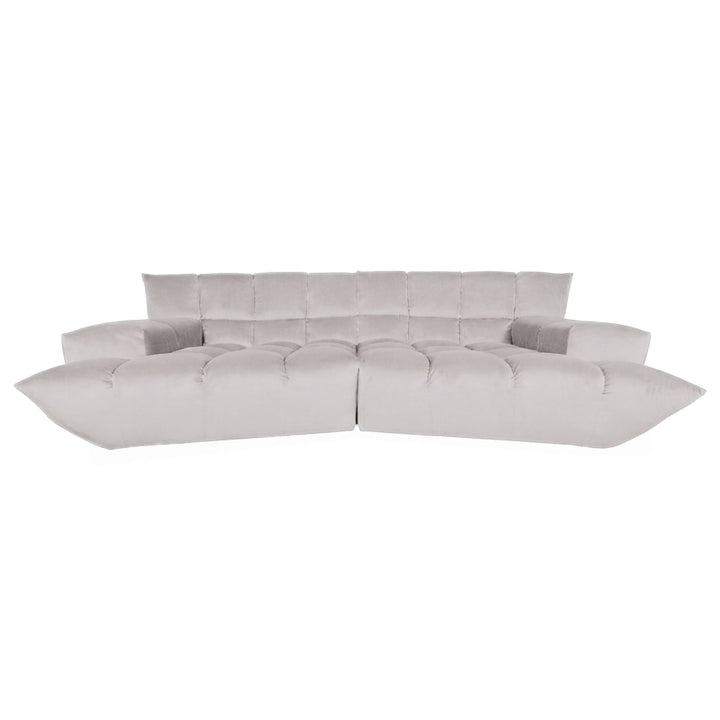 Bretz Cloud 7 Ecksofa Dreisitzer Sofa Couch Velours Stoff Weiß Neubezug MELIA FR 803