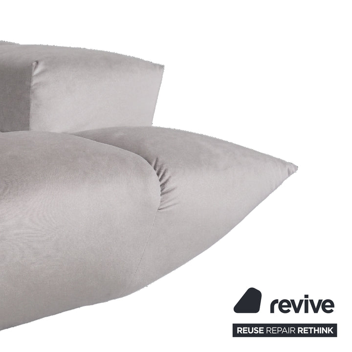 Bretz Cloud 7 Ecksofa Dreisitzer Sofa Couch Velours Stoff Weiß Neubezug MELIA FR 803