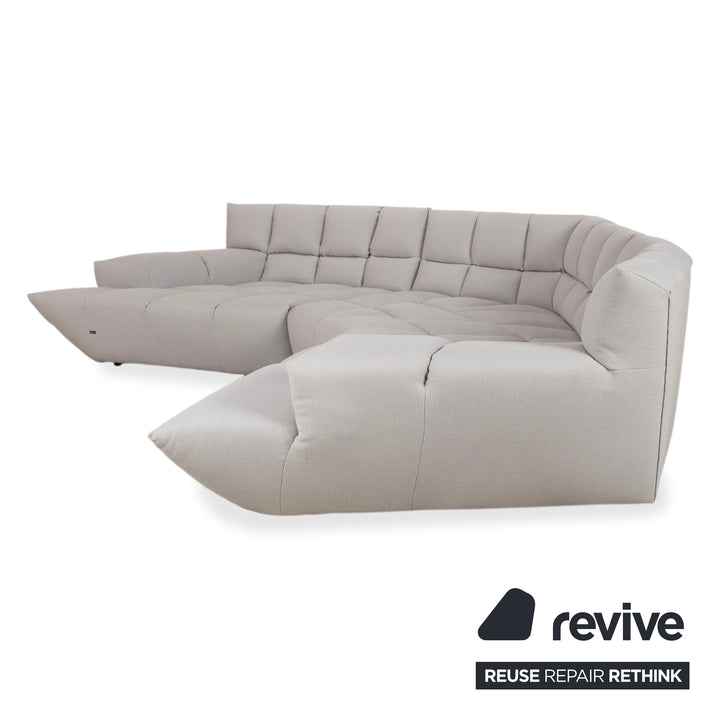 Bretz Cloud 7 Ecksofa Stoff Sofa Hellgrau Couch Neubezug COR chalk 10064