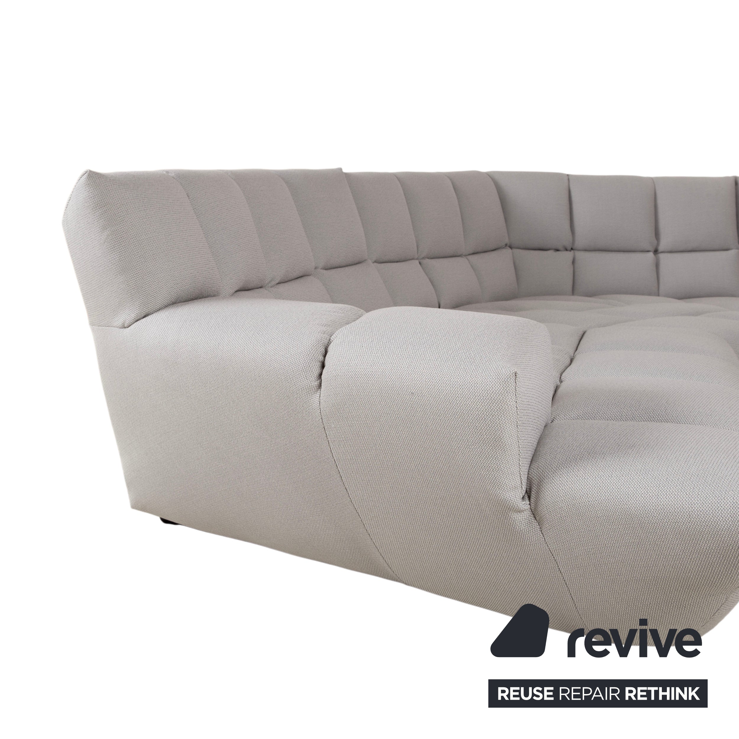Bretz Cloud 7 Ecksofa Stoff Sofa Hellgrau Couch Neubezug COR chalk 10064