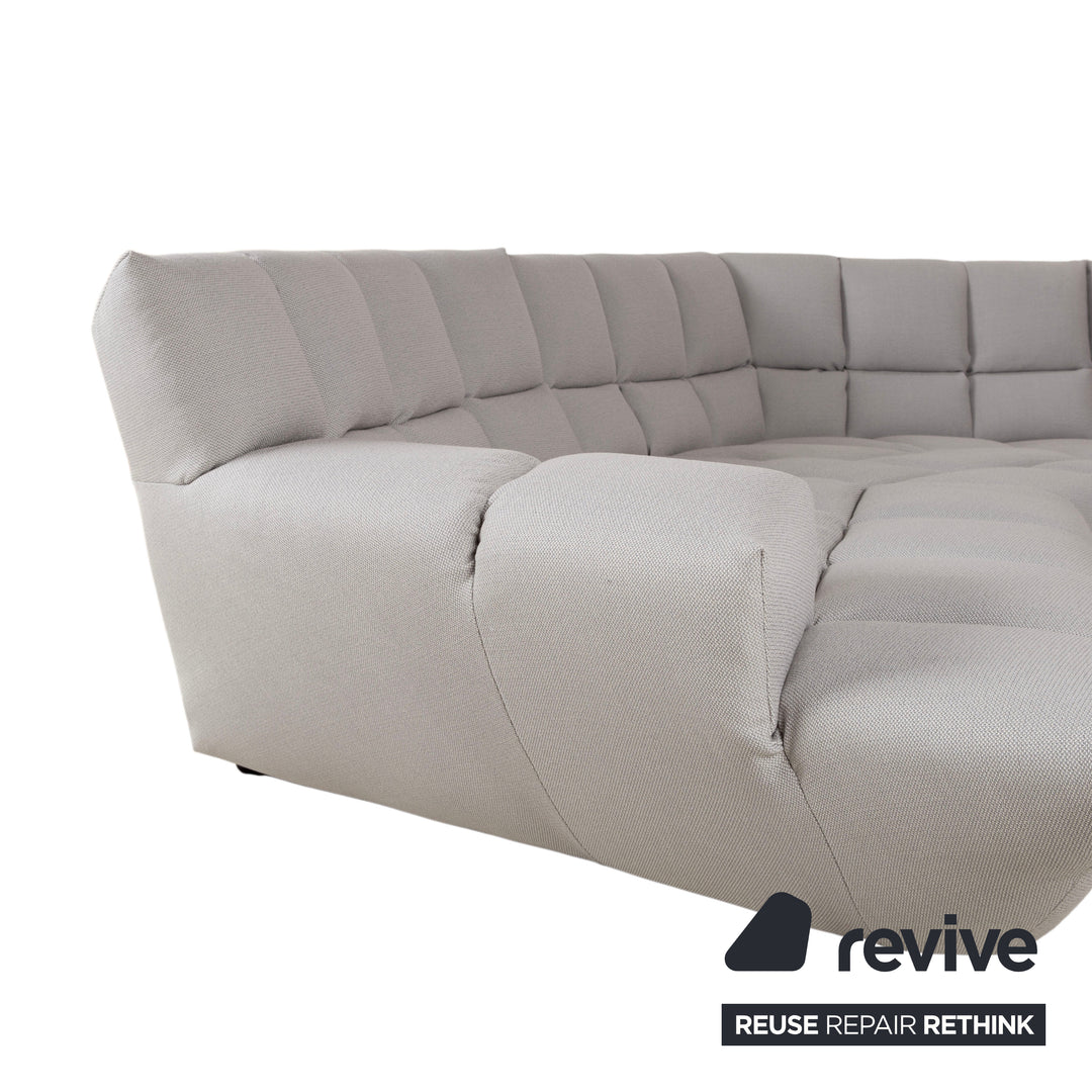 Bretz Cloud 7 Ecksofa Stoff Sofa Hellgrau Couch Neubezug COR chalk 10064