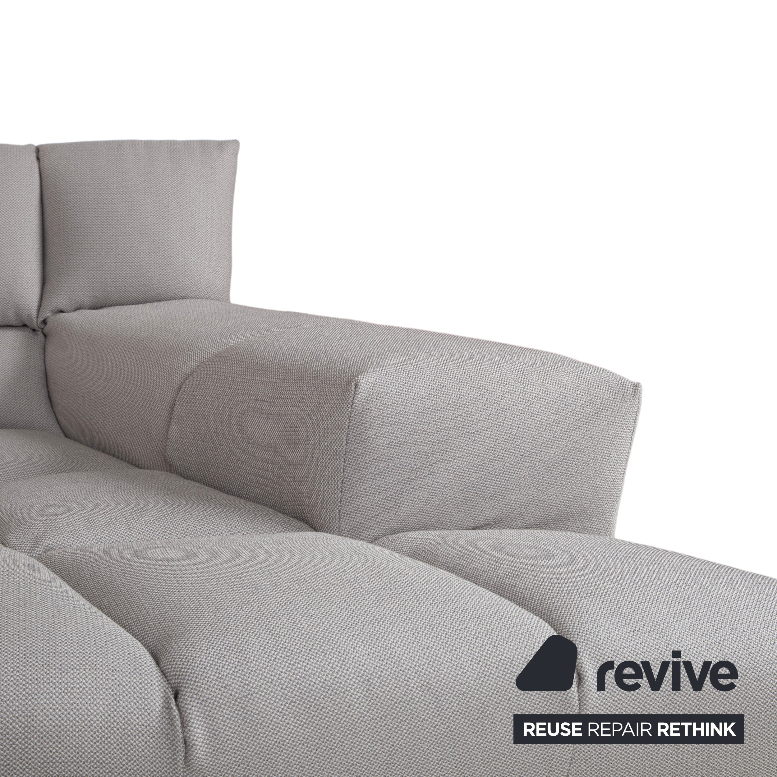 Bretz Cloud 7 Ecksofa Stoff Sofa Hellgrau Couch Neubezug COR chalk 10064