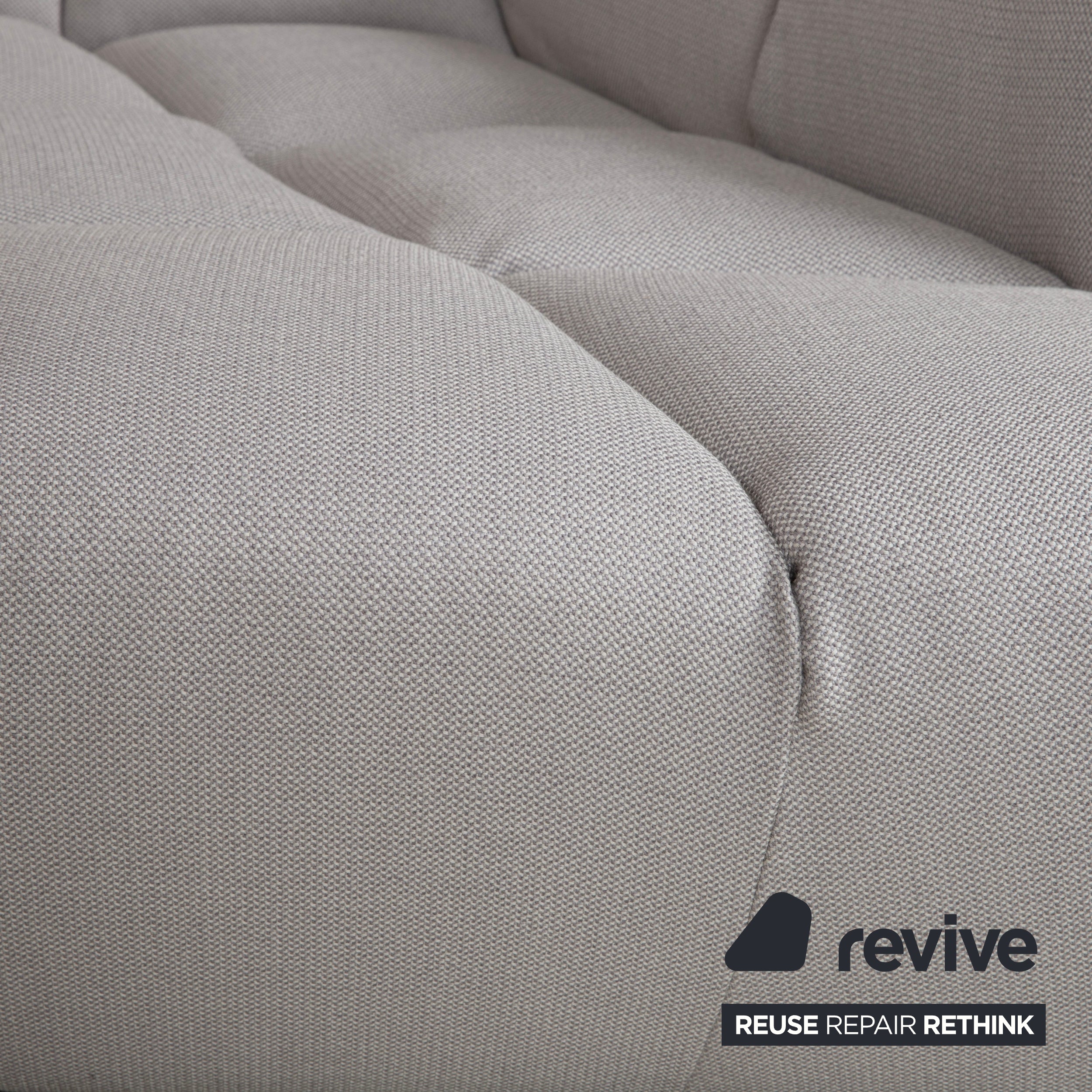 Bretz Cloud 7 Ecksofa Stoff Sofa Hellgrau Couch Neubezug COR chalk 10064
