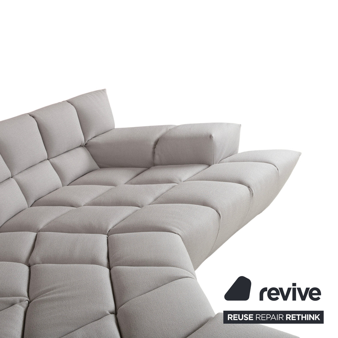 Bretz Cloud 7 Ecksofa Stoff Sofa Hellgrau Couch Neubezug COR chalk 10064