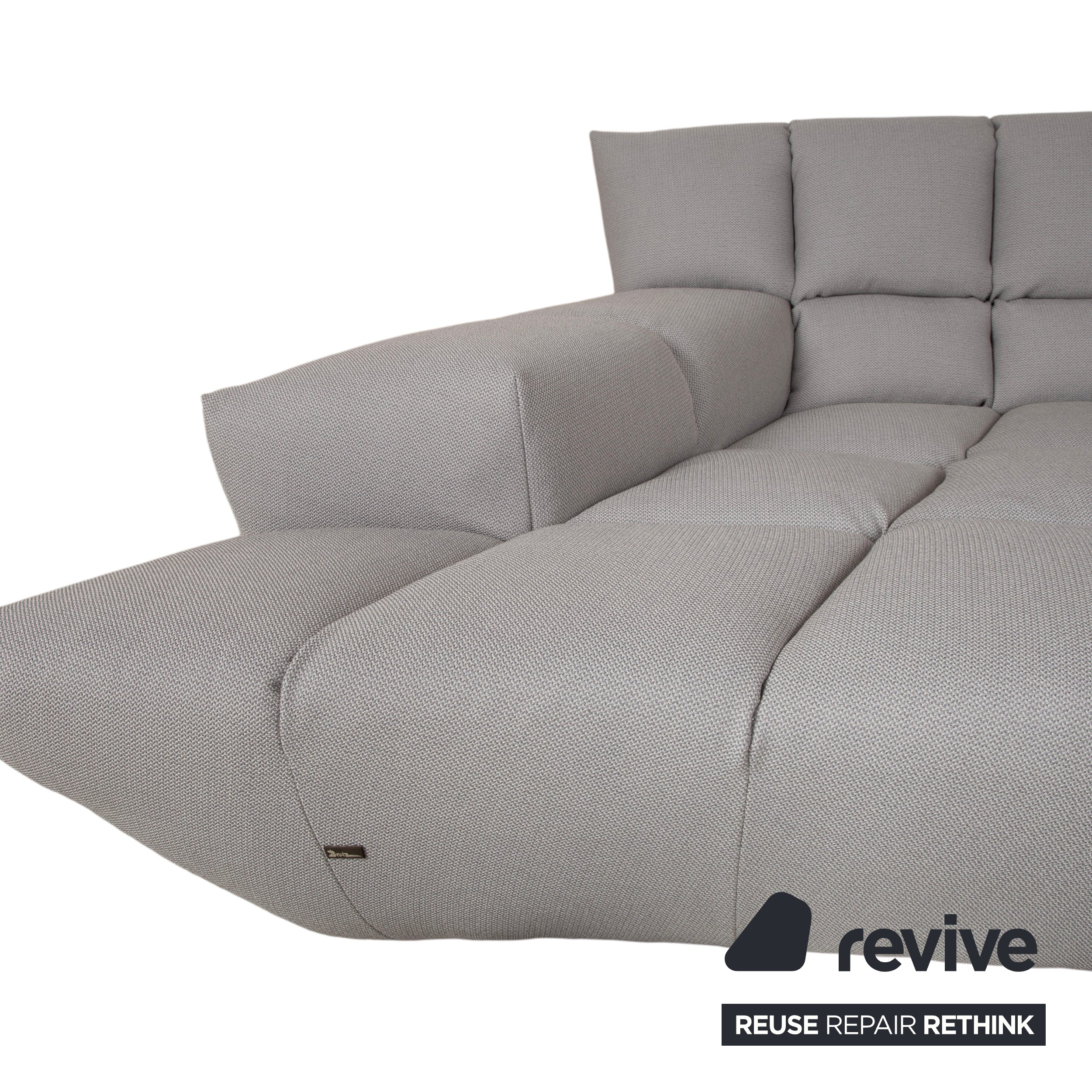 Bretz Cloud 7 Ecksofa Stoff Sofa Hellgrau Couch Neubezug COR chalk 10064
