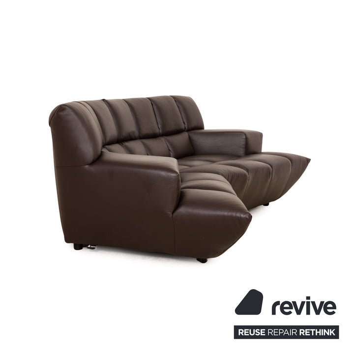 Bretz Cloud 7 Leather Three Seater Brown Dark Brown Sofa Couch
