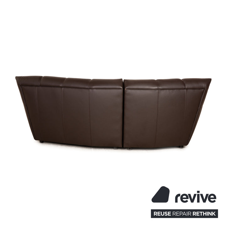 Bretz Cloud 7 Leather Three Seater Brown Dark Brown Sofa Couch