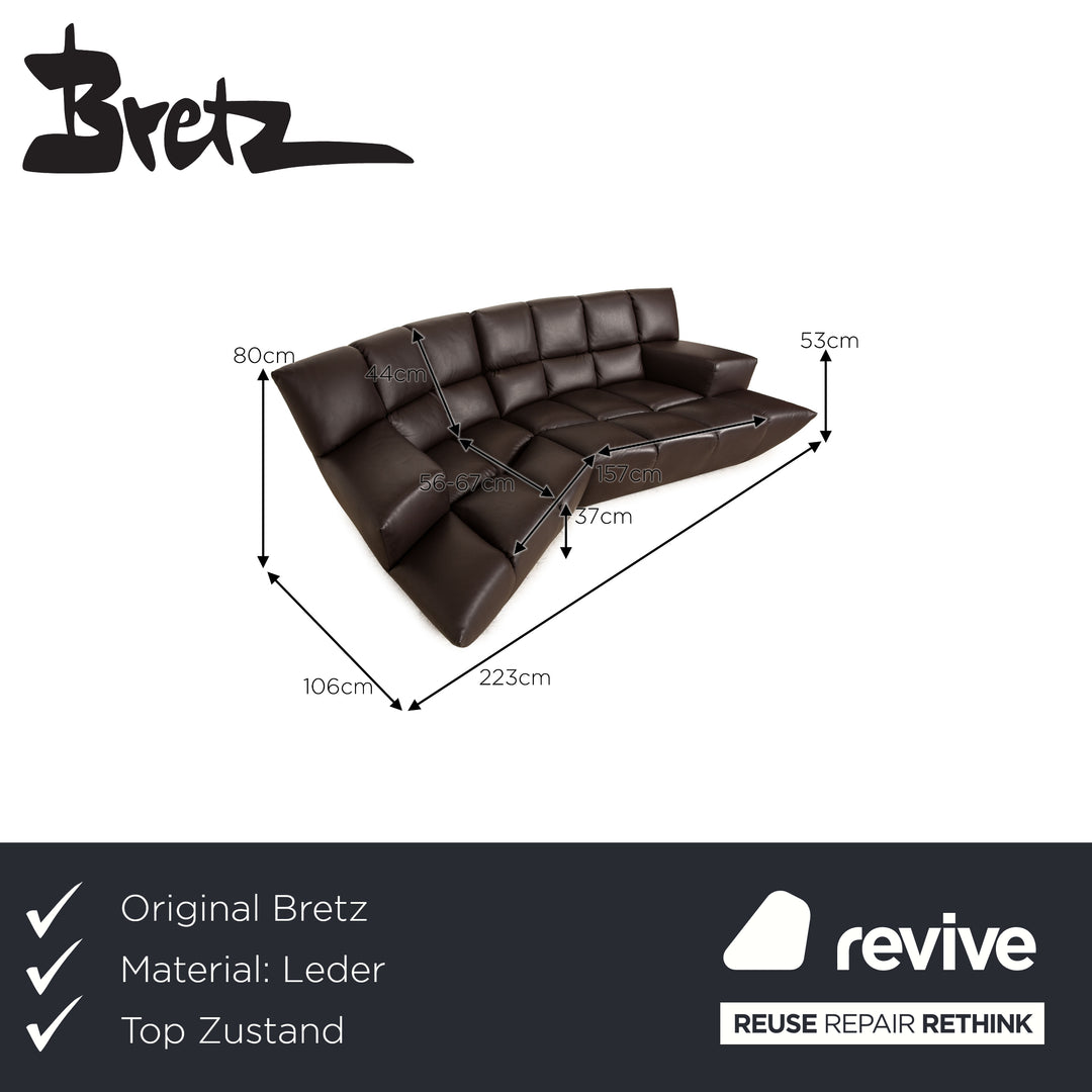 Bretz Cloud 7 Leder Dreisitzer Braun Dunkelbraun Sofa Couch