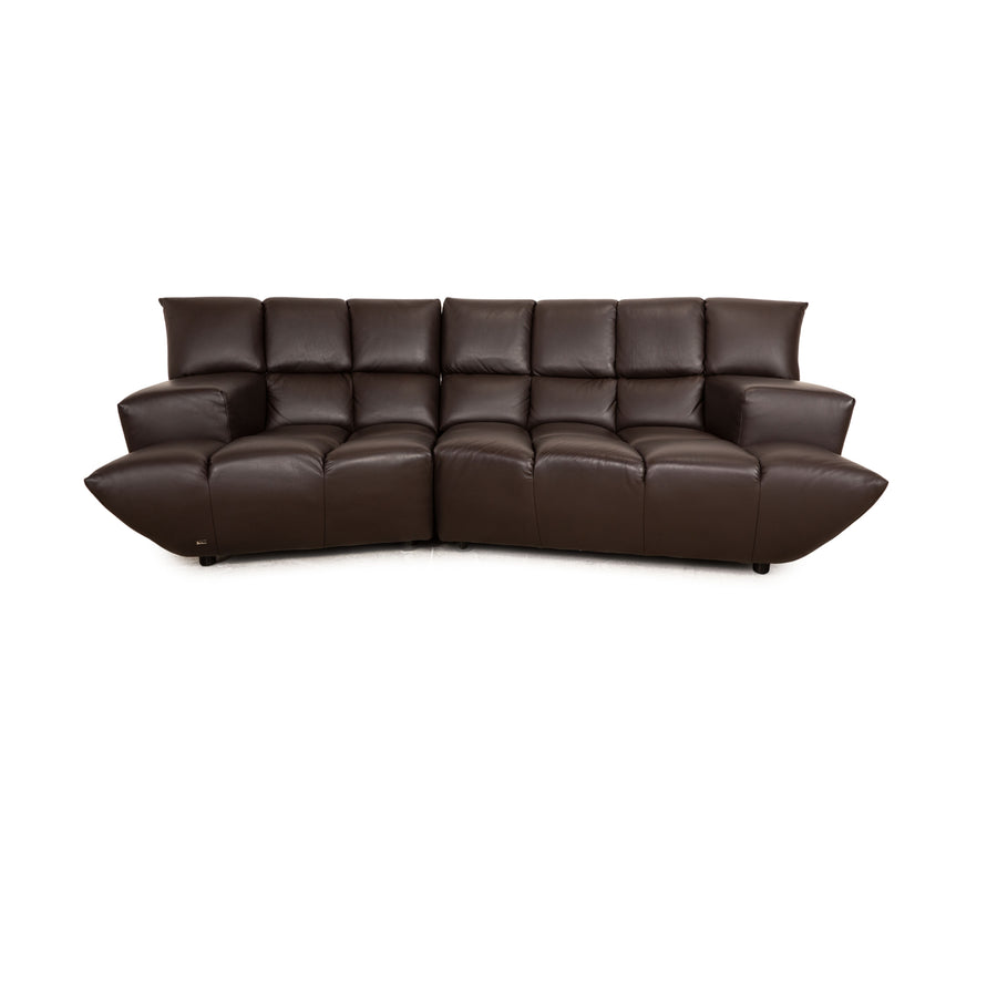 Bretz Cloud 7 Leather Three Seater Brown Dark Brown Sofa Couch