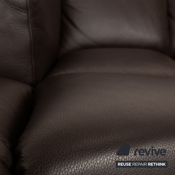 Bretz Cloud 7 Leather Three Seater Brown Dark Brown Sofa Couch