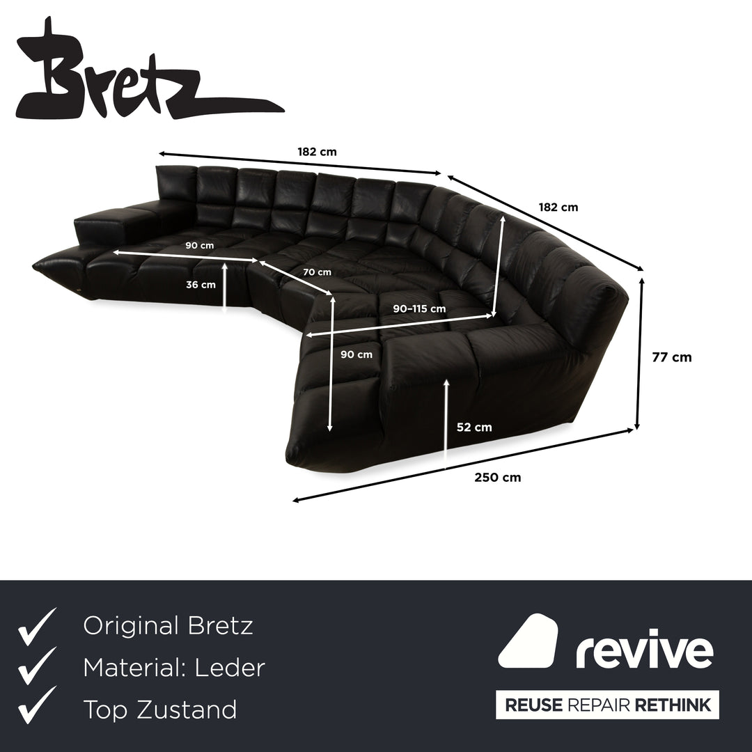 Bretz Cloud 7 Leder Ecksofa Schwarz Sofa Couch
